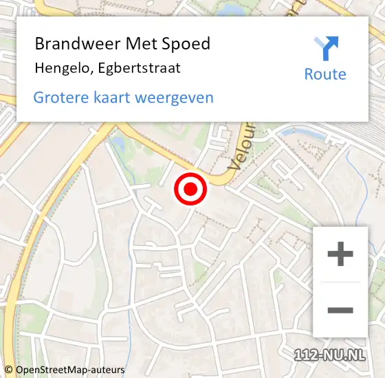 Locatie op kaart van de 112 melding: Brandweer Met Spoed Naar Hengelo, Egbertstraat op 14 november 2023 02:59