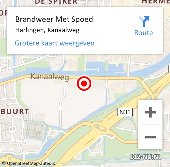 Locatie op kaart van de 112 melding: Brandweer Met Spoed Naar Harlingen, Kanaalweg op 14 november 2023 06:25