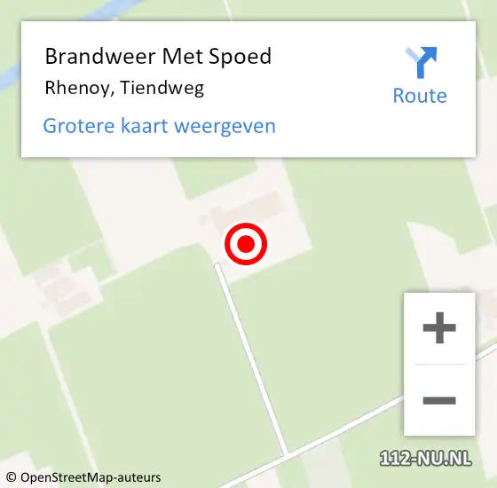 Locatie op kaart van de 112 melding: Brandweer Met Spoed Naar Rhenoy, Tiendweg op 14 november 2023 06:45