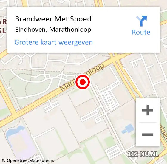 Locatie op kaart van de 112 melding: Brandweer Met Spoed Naar Eindhoven, Marathonloop op 14 november 2023 06:48