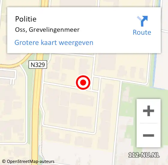 Locatie op kaart van de 112 melding: Politie Oss, Grevelingenmeer op 14 november 2023 08:09