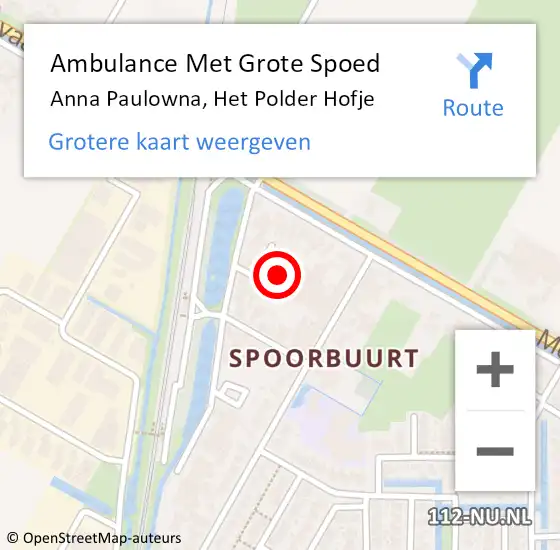 Locatie op kaart van de 112 melding: Ambulance Met Grote Spoed Naar Anna Paulowna, Het Polder Hofje op 14 november 2023 08:17