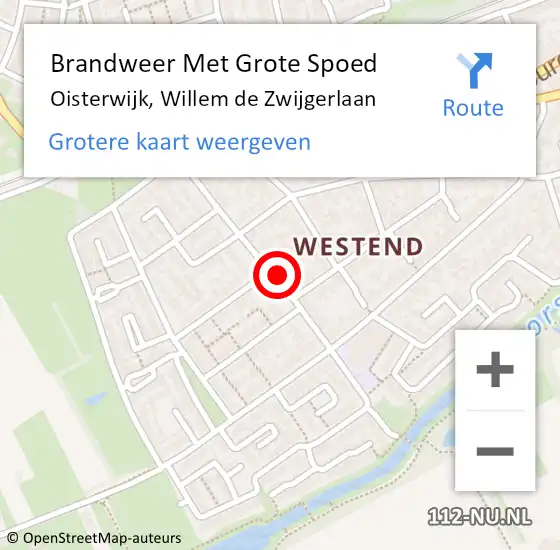 Locatie op kaart van de 112 melding: Brandweer Met Grote Spoed Naar Oisterwijk, Willem de Zwijgerlaan op 14 november 2023 08:55