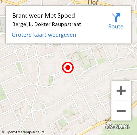 Locatie op kaart van de 112 melding: Brandweer Met Spoed Naar Bergeijk, Dokter Rauppstraat op 14 november 2023 09:57