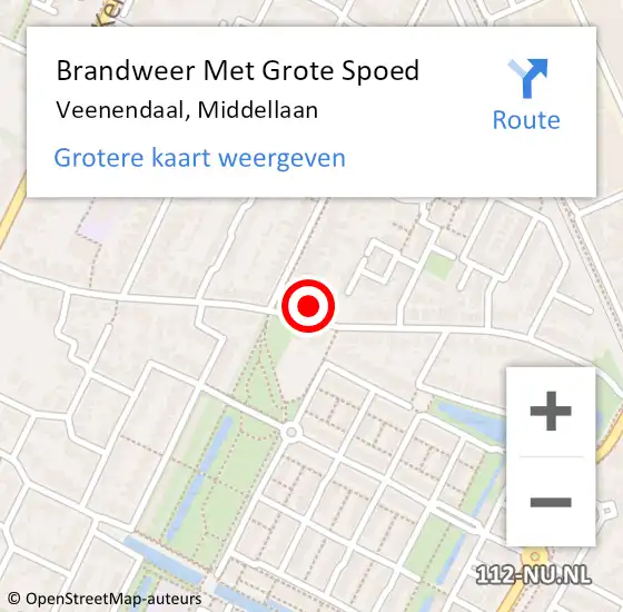 Locatie op kaart van de 112 melding: Brandweer Met Grote Spoed Naar Veenendaal, Middellaan op 14 november 2023 10:07