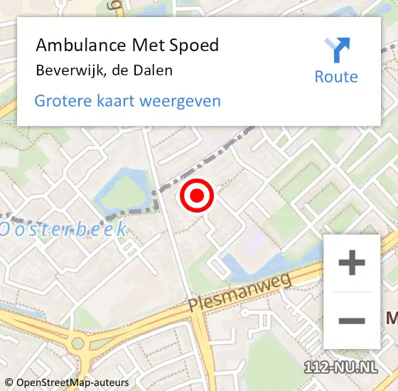 Locatie op kaart van de 112 melding: Ambulance Met Spoed Naar Beverwijk, de Dalen op 14 november 2023 10:15