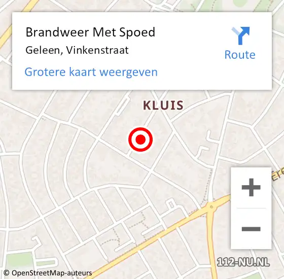 Locatie op kaart van de 112 melding: Brandweer Met Spoed Naar Geleen, Vinkenstraat op 14 november 2023 11:13