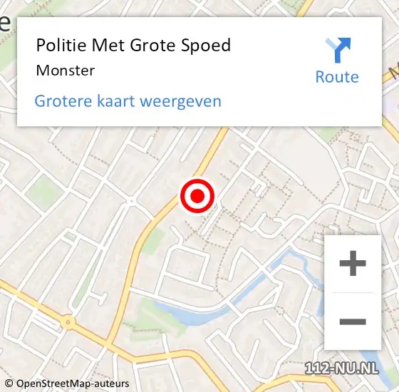 Locatie op kaart van de 112 melding: Politie Met Grote Spoed Naar Monster op 14 november 2023 11:27