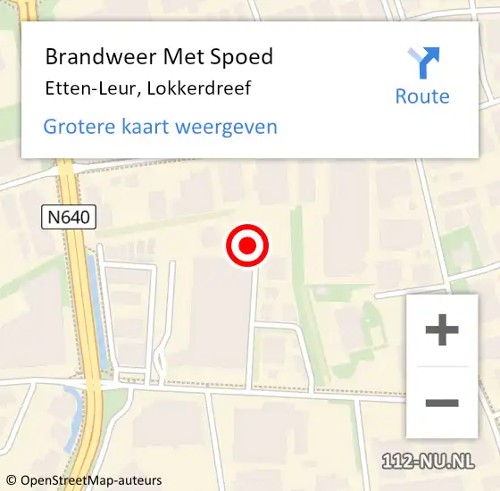 Locatie op kaart van de 112 melding: Brandweer Met Spoed Naar Etten-Leur, Lokkerdreef op 14 november 2023 12:15