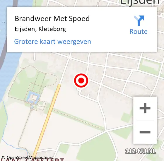 Locatie op kaart van de 112 melding: Brandweer Met Spoed Naar Eijsden, Kleteborg op 14 november 2023 12:39