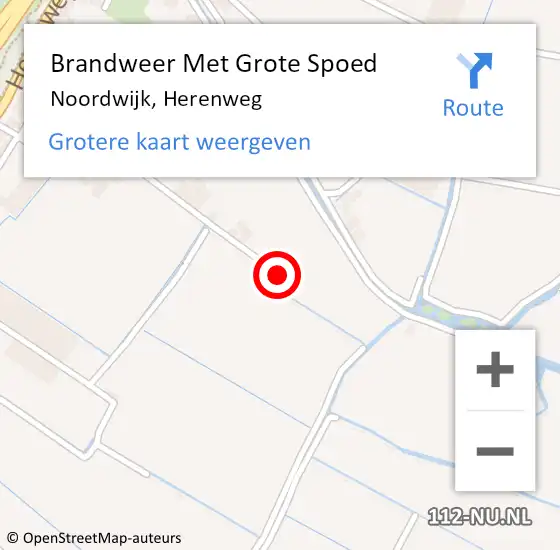 Locatie op kaart van de 112 melding: Brandweer Met Grote Spoed Naar Noordwijk, Herenweg op 14 november 2023 13:01