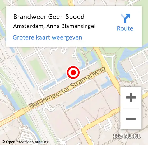 Locatie op kaart van de 112 melding: Brandweer Geen Spoed Naar Amsterdam, Anna Blamansingel op 15 september 2014 11:31