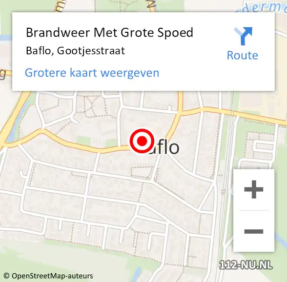 Locatie op kaart van de 112 melding: Brandweer Met Grote Spoed Naar Baflo, Gebroeders Gootjesstraat op 15 september 2014 11:33