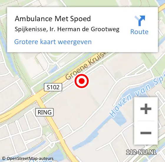 Locatie op kaart van de 112 melding: Ambulance Met Spoed Naar Spijkenisse, Ir. Herman de Grootweg op 14 november 2023 16:01