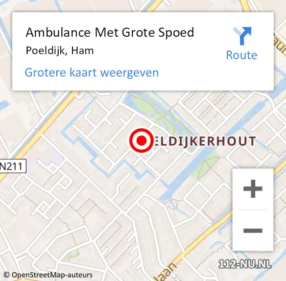 Locatie op kaart van de 112 melding: Ambulance Met Grote Spoed Naar Poeldijk, Ham op 14 november 2023 16:24