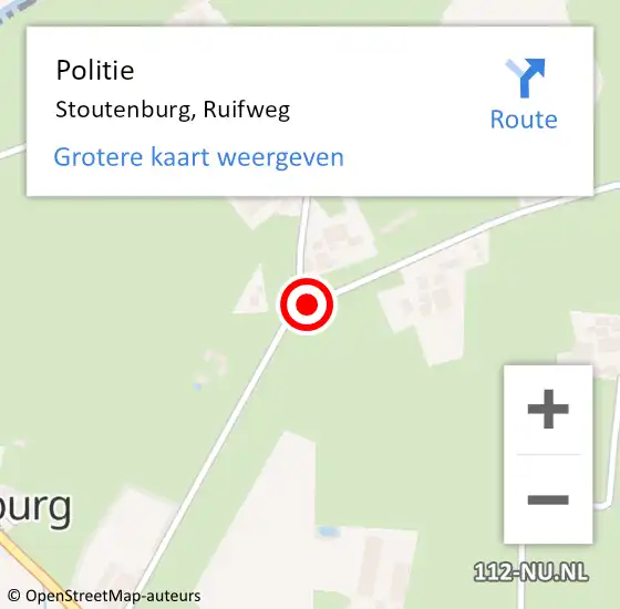 Locatie op kaart van de 112 melding: Politie Stoutenburg, Ruifweg op 14 november 2023 16:25