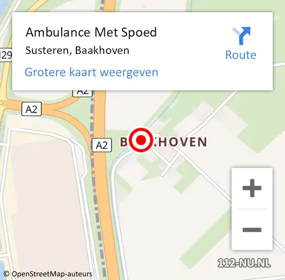 Locatie op kaart van de 112 melding: Ambulance Met Spoed Naar Susteren, Baakhoven op 14 november 2023 16:32