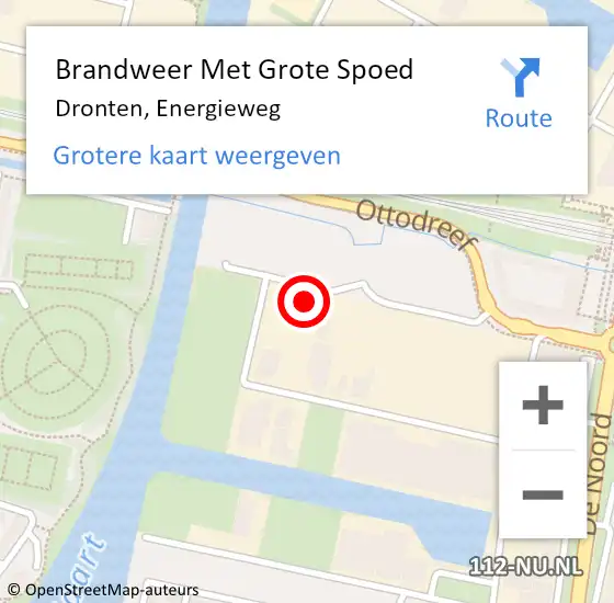 Locatie op kaart van de 112 melding: Brandweer Met Grote Spoed Naar Dronten, Energieweg op 14 november 2023 16:41