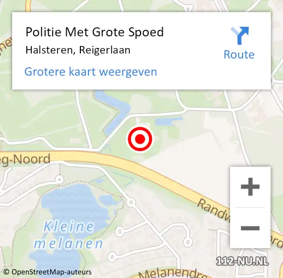 Locatie op kaart van de 112 melding: Politie Met Grote Spoed Naar Halsteren, Reigerlaan op 14 november 2023 17:14