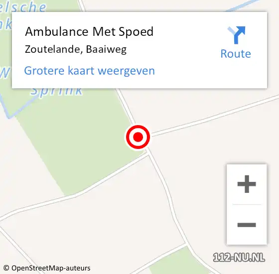 Locatie op kaart van de 112 melding: Ambulance Met Spoed Naar Zoutelande, Baaiweg op 15 september 2014 12:04