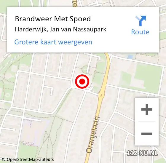 Locatie op kaart van de 112 melding: Brandweer Met Spoed Naar Harderwijk, Jan van Nassaupark op 14 november 2023 19:24