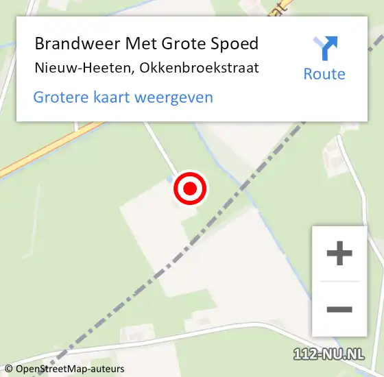 Locatie op kaart van de 112 melding: Brandweer Met Grote Spoed Naar Nieuw-Heeten, Okkenbroekstraat op 15 september 2014 12:13