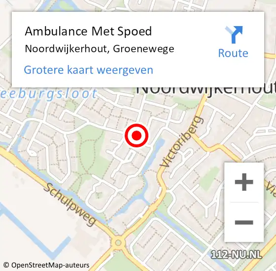 Locatie op kaart van de 112 melding: Ambulance Met Spoed Naar Noordwijkerhout, Groenewege op 14 november 2023 20:18