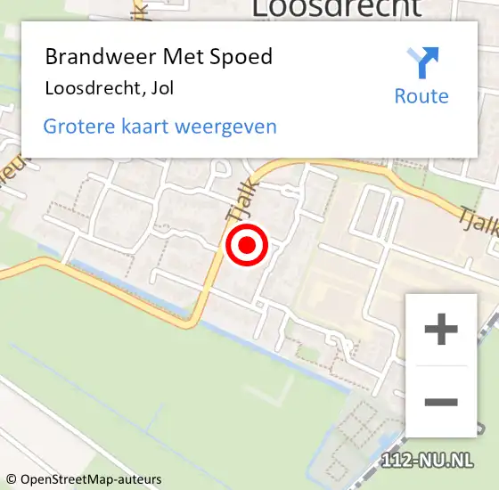 Locatie op kaart van de 112 melding: Brandweer Met Spoed Naar Loosdrecht, Jol op 14 november 2023 21:27