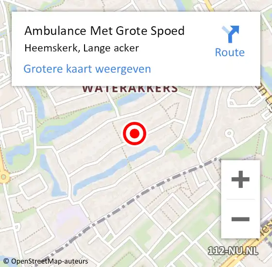 Locatie op kaart van de 112 melding: Ambulance Met Grote Spoed Naar Heemskerk, Lange acker op 14 november 2023 22:13