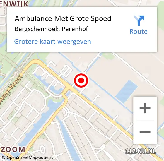 Locatie op kaart van de 112 melding: Ambulance Met Grote Spoed Naar Bergschenhoek, Perenhof op 14 november 2023 23:29