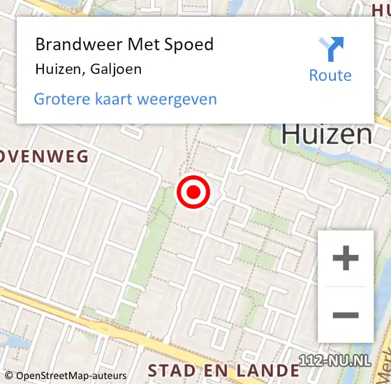 Locatie op kaart van de 112 melding: Brandweer Met Spoed Naar Huizen, Galjoen op 14 november 2023 23:31