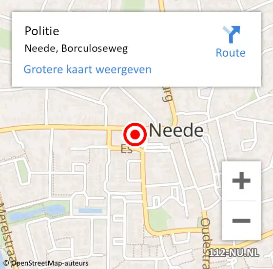 Locatie op kaart van de 112 melding: Politie Neede, Borculoseweg op 15 november 2023 07:41