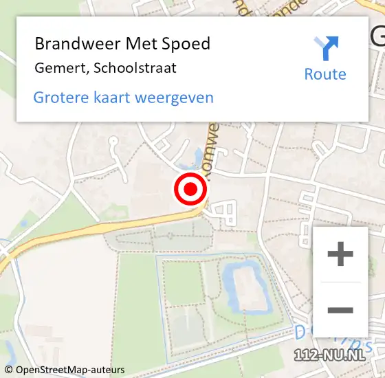 Locatie op kaart van de 112 melding: Brandweer Met Spoed Naar Gemert, Schoolstraat op 15 november 2023 07:53