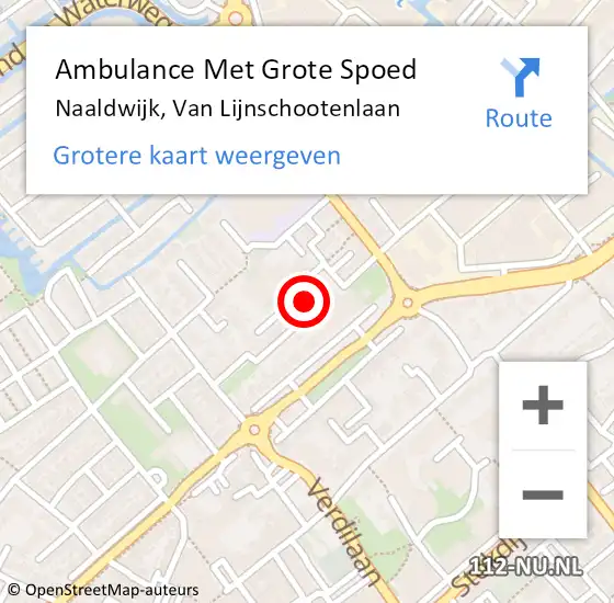 Locatie op kaart van de 112 melding: Ambulance Met Grote Spoed Naar Naaldwijk, Van Lijnschootenlaan op 15 november 2023 08:37