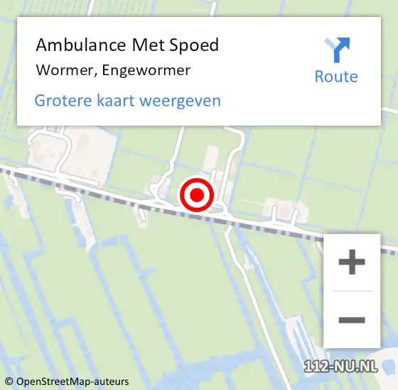 Locatie op kaart van de 112 melding: Ambulance Met Spoed Naar Wormer, Engewormer op 15 november 2023 08:51