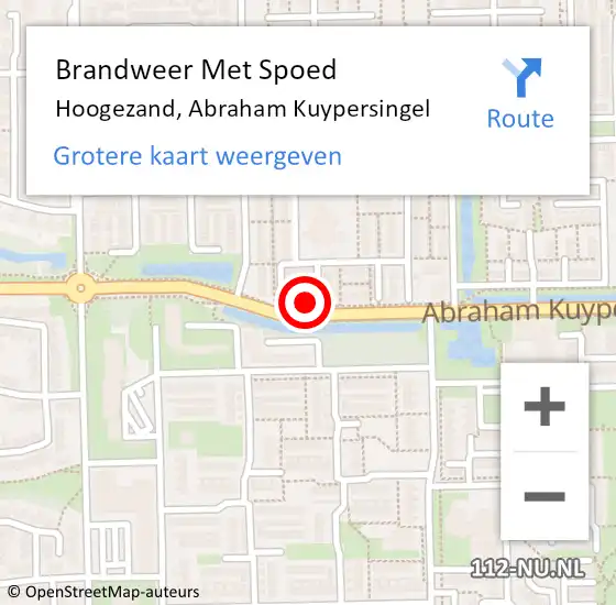 Locatie op kaart van de 112 melding: Brandweer Met Spoed Naar Hoogezand, Abraham Kuypersingel op 15 november 2023 09:47