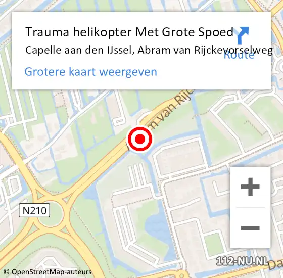 Locatie op kaart van de 112 melding: Trauma helikopter Met Grote Spoed Naar Capelle aan den IJssel, Abram van Rijckevorselweg op 15 november 2023 09:52