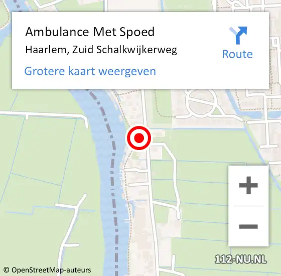 Locatie op kaart van de 112 melding: Ambulance Met Spoed Naar Haarlem, Zuid Schalkwijkerweg op 15 november 2023 10:21