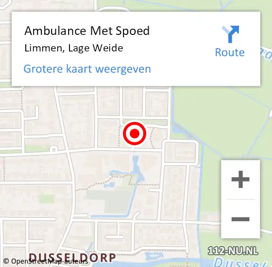 Locatie op kaart van de 112 melding: Ambulance Met Spoed Naar Limmen, Lage Weide op 15 november 2023 10:28