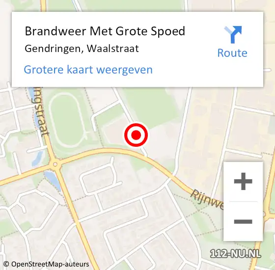 Locatie op kaart van de 112 melding: Brandweer Met Grote Spoed Naar Gendringen, Waalstraat op 15 november 2023 10:41