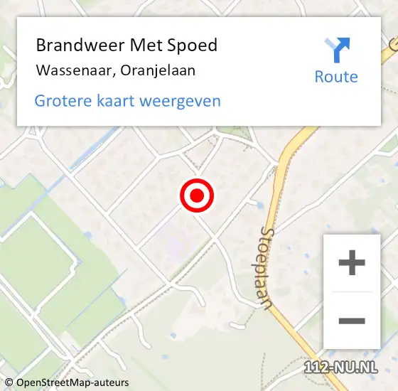 Locatie op kaart van de 112 melding: Brandweer Met Spoed Naar Wassenaar, Oranjelaan op 15 november 2023 11:19