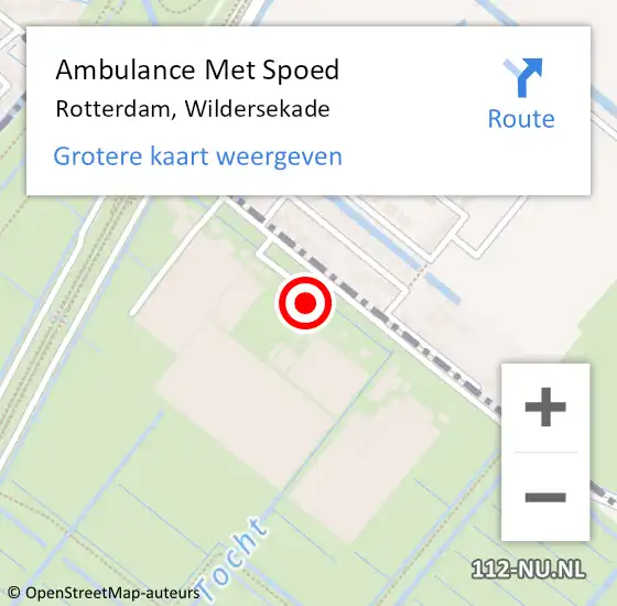 Locatie op kaart van de 112 melding: Ambulance Met Spoed Naar Rotterdam, Wildersekade op 15 november 2023 13:37