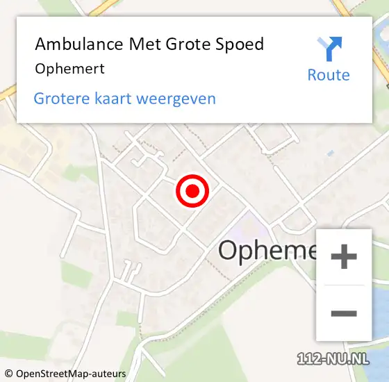 Locatie op kaart van de 112 melding: Ambulance Met Grote Spoed Naar Ophemert op 15 november 2023 13:39