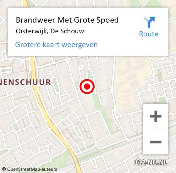 Locatie op kaart van de 112 melding: Brandweer Met Grote Spoed Naar Oisterwijk, De Schouw op 15 november 2023 13:41