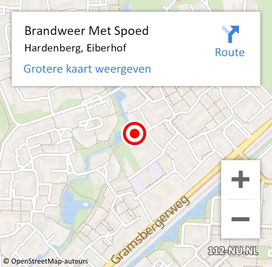 Locatie op kaart van de 112 melding: Brandweer Met Spoed Naar Hardenberg, Eiberhof op 15 november 2023 13:50