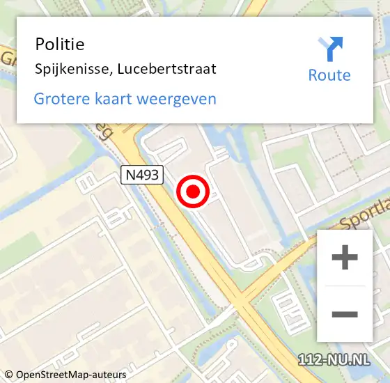 Locatie op kaart van de 112 melding: Politie Spijkenisse, Lucebertstraat op 15 november 2023 14:04