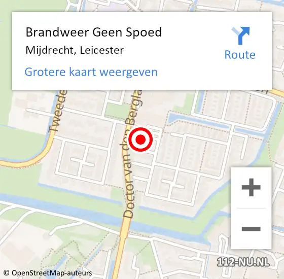 Locatie op kaart van de 112 melding: Brandweer Geen Spoed Naar Mijdrecht, Leicester op 15 november 2023 14:20