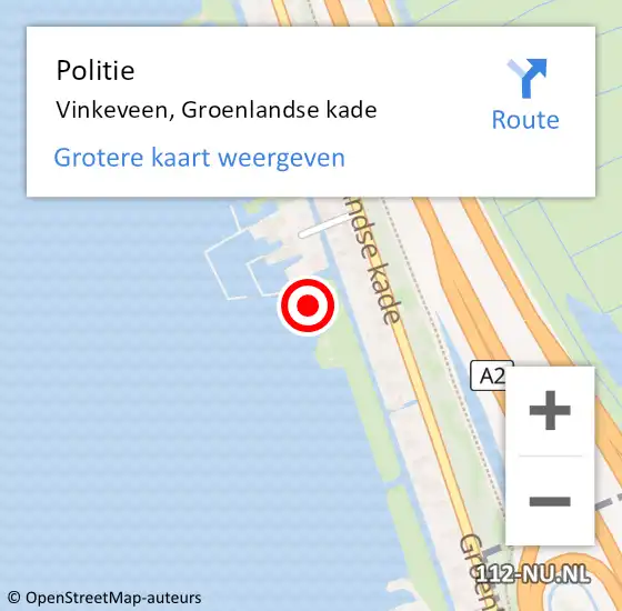 Locatie op kaart van de 112 melding: Politie Vinkeveen, Groenlandse kade op 15 november 2023 14:28