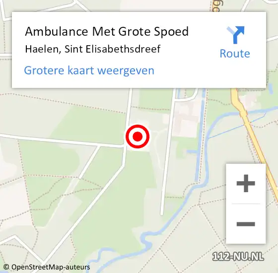 Locatie op kaart van de 112 melding: Ambulance Met Grote Spoed Naar Haelen, Sint Elisabethsdreef op 15 november 2023 14:30