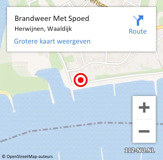 Locatie op kaart van de 112 melding: Brandweer Met Spoed Naar Herwijnen, Waaldijk op 15 november 2023 14:39